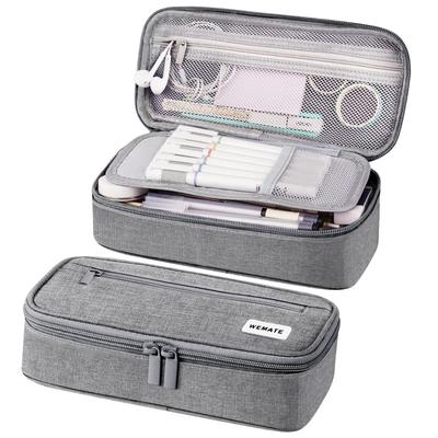 WEMATE Large Capacity Pencil Stylish Zippered Pen Powerful Organization and Gadget Storage Business for Elementary School High School and College