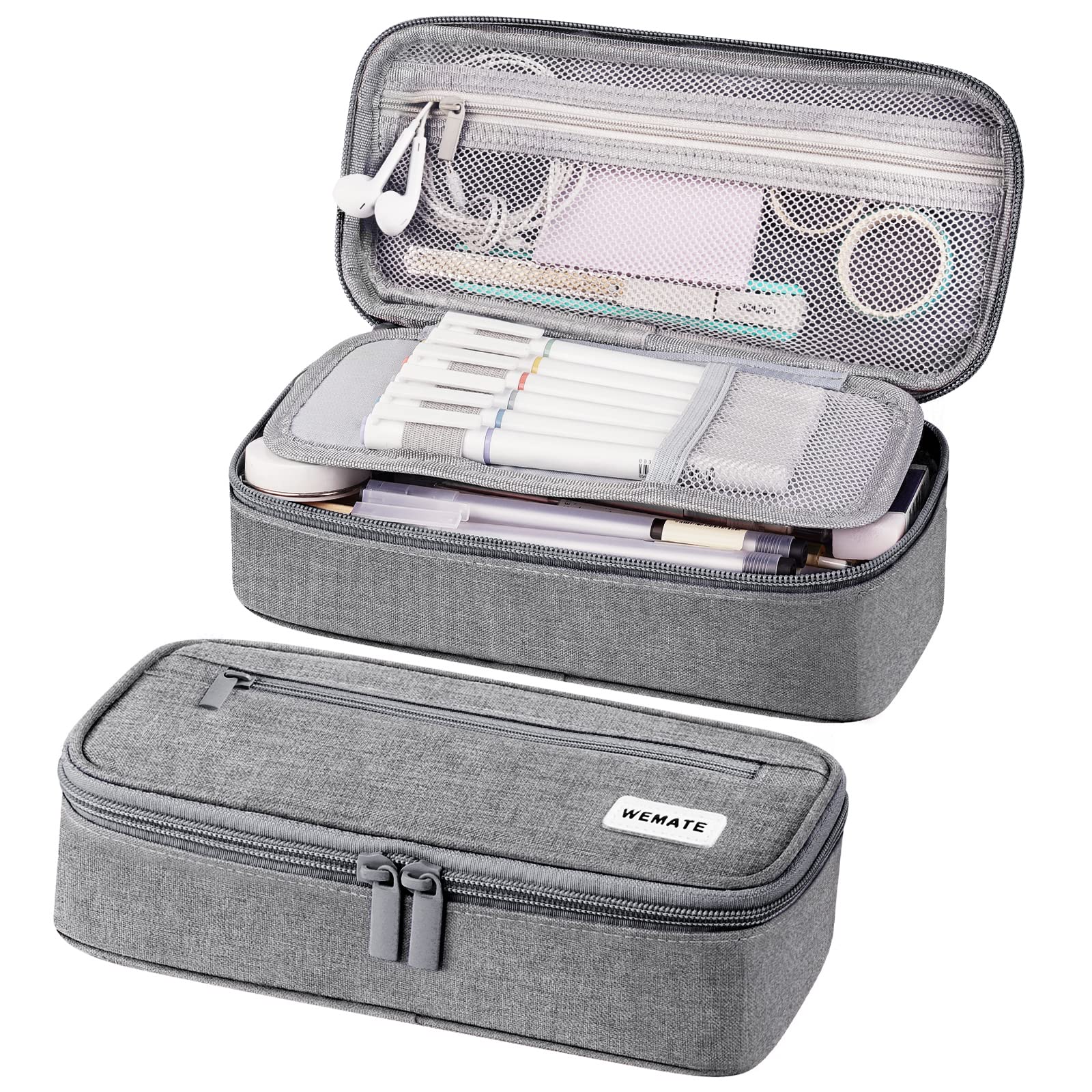 

WEMATE Пенал большой вместимости Стильный на молнии для ручек Мощная организация и хранение гаджетов для бизнеса для начальной школы, средней школы и колледжа