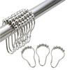 5 Bead Roller Shower Curtain Hooks Smooth Sliding Stainless Steel Construction Shower Rod Hook Bath Accessory
