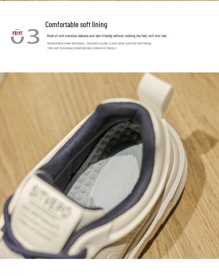 Men's Versatile Lightweight White Casual Sneakers - Spring 2025 Fashion Collection