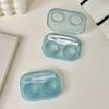 Contact Lens Box Portable Transparent Cosmetic Contact Lenses Soak Container Box Girls Travel Contact Lens Case with Tweezers