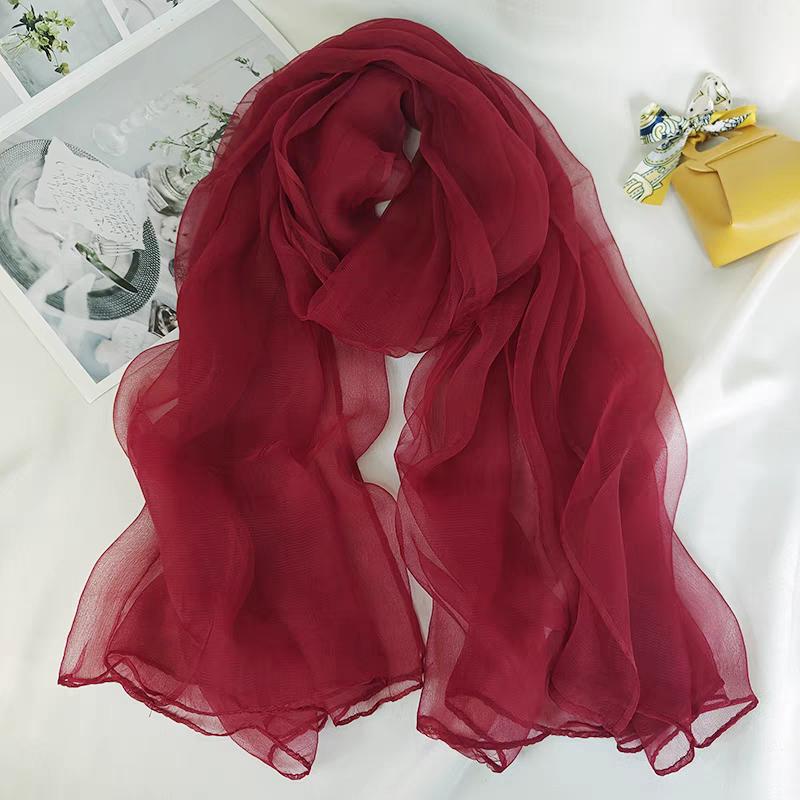 BYSIFA|Frühlings Khaki 100% Seidenschal Stola Elegant Lang Schals Stolen Frühling Herbst Marken Accessoires Kopftuch Cape 170*100