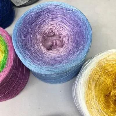 300g/pcs Colorful Pure Cotton Cake Gradient Cotton Rainbow DIY Scarf Shawl Skirt Wool Yarn Crochet