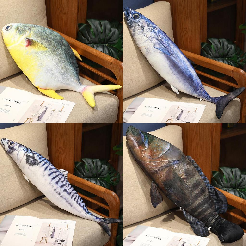 Lustiger Plüsch-Thunfisch Plüschtier Cartoon Arbeit Nickerchen Kissen Puppe 40cm