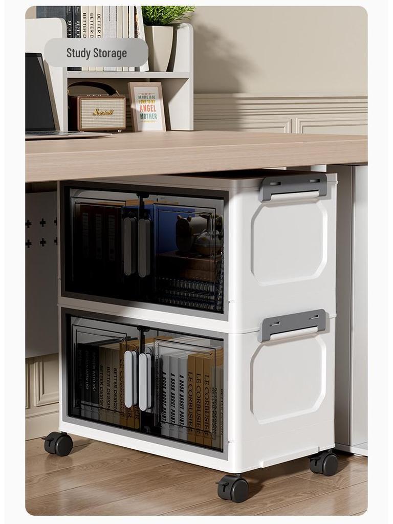 Foldable Plastic Storage Cabinet: Flip-Top Wardrobe Organizer for Clothes and Medicine