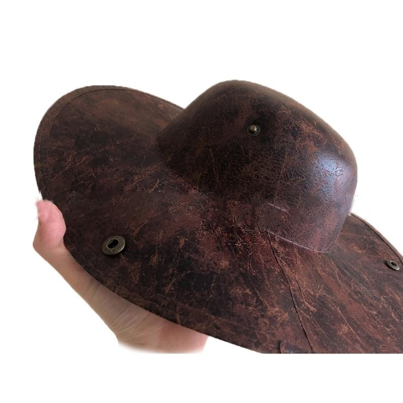Faux Leather Adult  Pirate Hat for Winter Autumn for Creative Halloween Cosplay Rave Party Jazz Hat Adjustable Large Bri