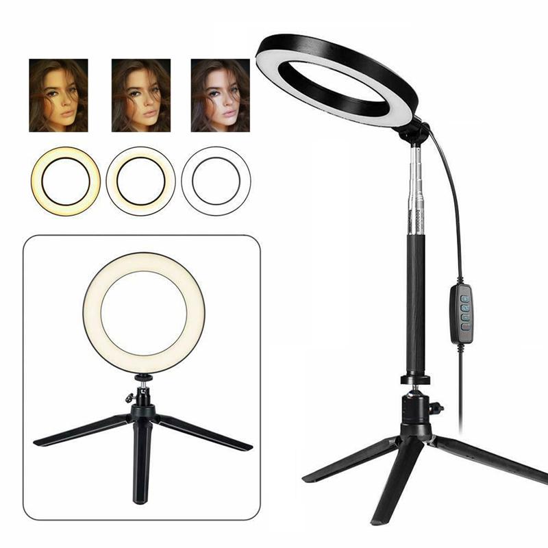 

LED Studio кольцо света фото видео затемняемый лампа с штатив стенда Selfie Stick