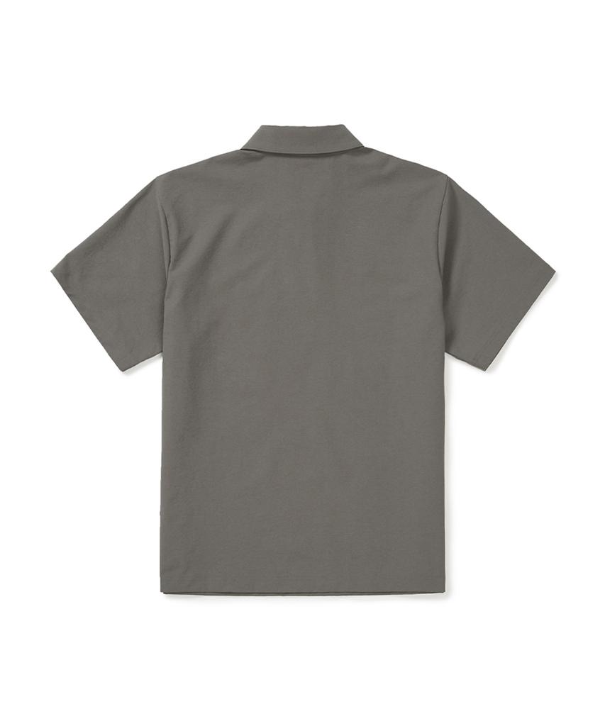 SNOWPEAK APPAREL Classic Woven Short Sleeve Polo Shirt (S25Mmtps16) Dark Khaki