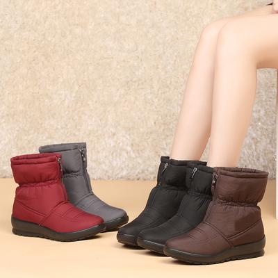 FGHJ Warm Winter Boots Women Boots Rain Boots Waterproof Women Shoes Snow Boots Fashion Mother Shoes Plush