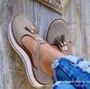 2020 Summer Tassel Buckle Strap Thick Sole Plus Size Women's Casual Sandals