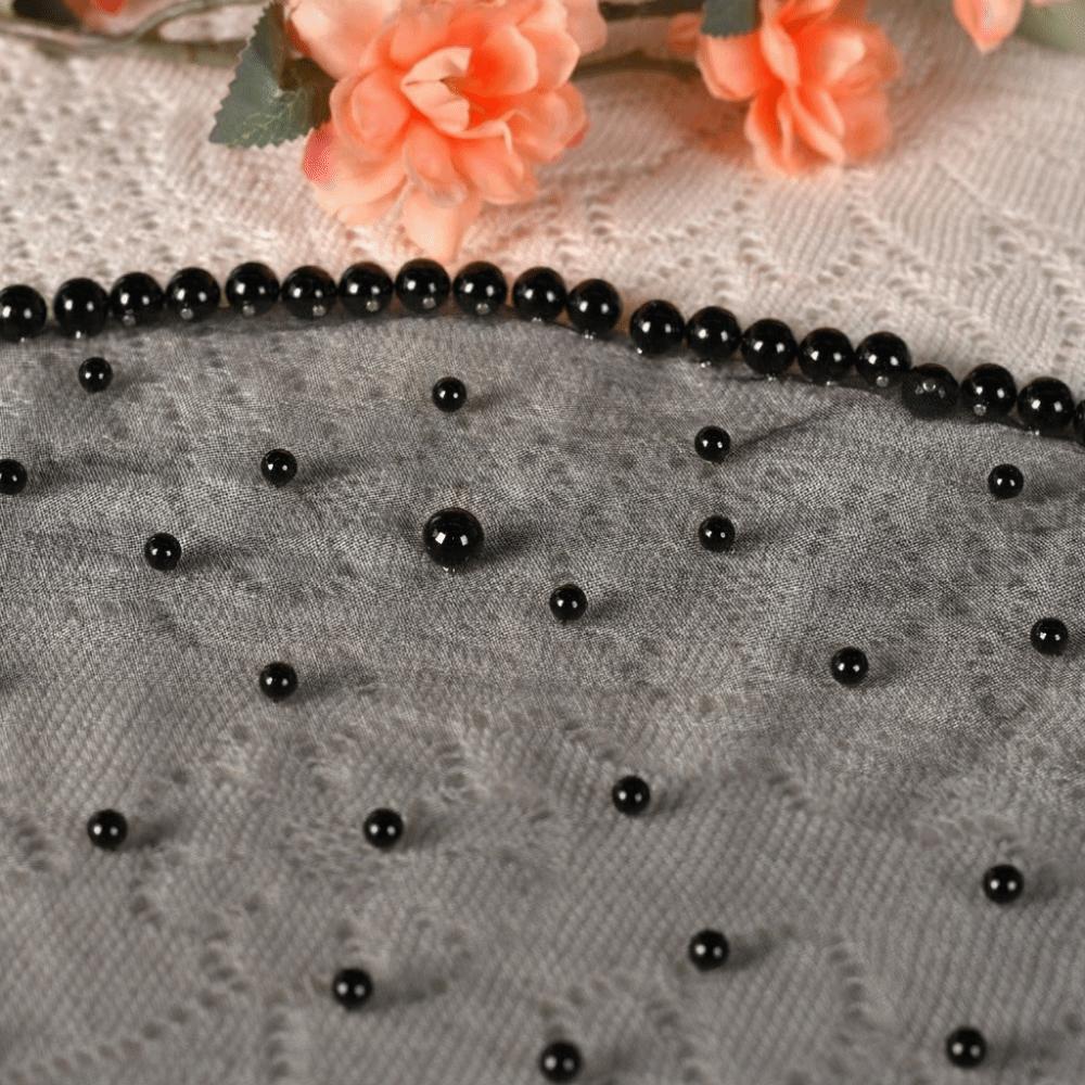 Einfarbige Perlen Perlen Brautschleier Weiß Schwarz Rot Hochzeitschleier Kurz Braut Kopfschleier Party