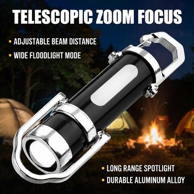Mini Portachiavi EDC Multifunzionale Torcia Lavoro COB Portatile Ricaricabile Luce di Emergenza Adatta per Camminare Escursionismo e Uso Interno
