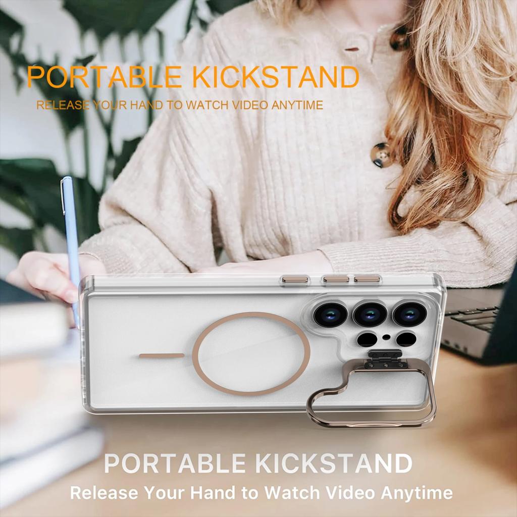 Magnetic wireless charging lens holder case for Samsung Galaxy S22 S23 S24 S25 Ultra S25 S24 S23 Plus for Accessories Back Cover