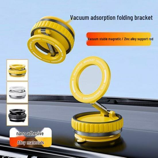 Universal Magnetic Car Phone Holder with Suction Cup for In-Car Navigation Yellow K11
