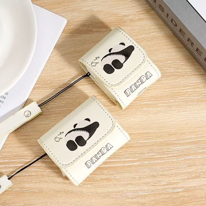 Cute Panda Earphone Case for Apple AirPods 1/2 Pro Pro 3 4 Leather Soft Case Wireless Bluetooth Earphone Protective Case