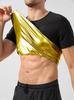 Men's Short Sleeve Sweat-Inducing Body Shaper: Plus Size Waist Trainer and Fitness Abdomen Control Suit