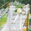Chiffon Ribbon Artificial Flower Chair Decorations Pew Flowers  Wedding Ceremony