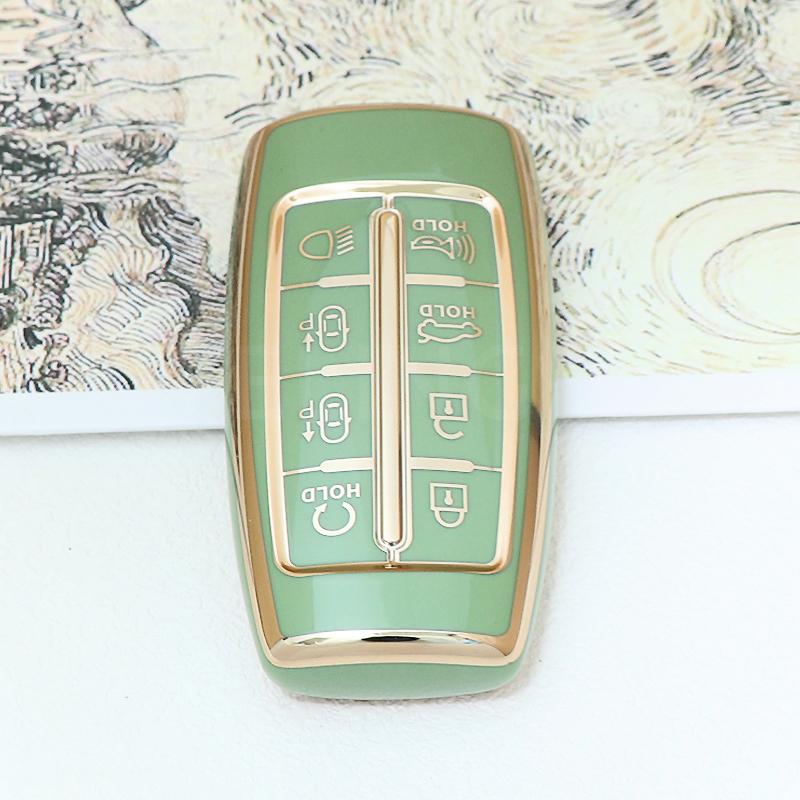 TPU 8 Tasten Autoschlüsselhülle für Hyundai Genesis G80 GV70 GV80 2019 2020 2021 2022 Fernbedienungsschlüsselhalter Autozubehör