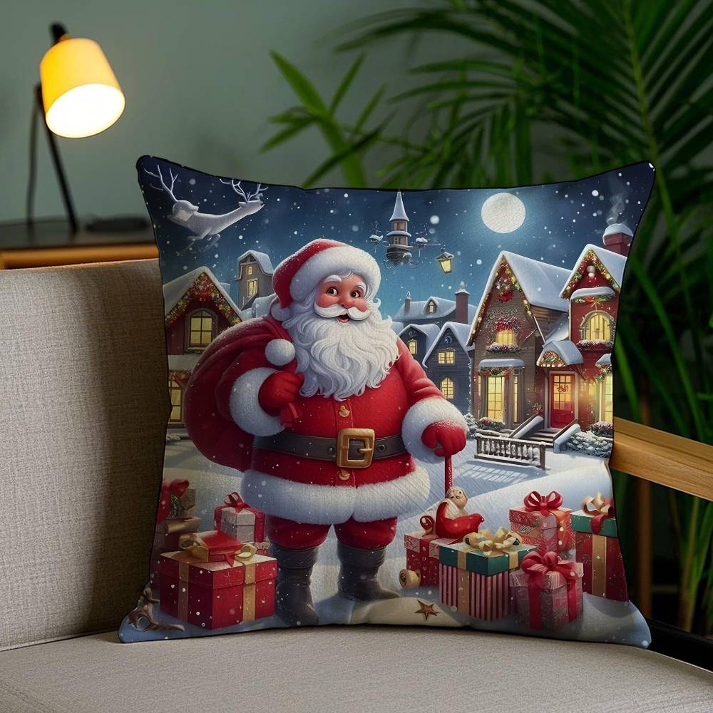 

Милый наволочка Санта Клауса Защита от пылевых клещей Невидимая молния Диван-кровать 12x12Inch