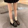 Cowhide Version~ The Same Amiu Gold Coin Thick-soled Thick-heeled Lazy Person Pedals Loafers Women's Small Leather Shoes