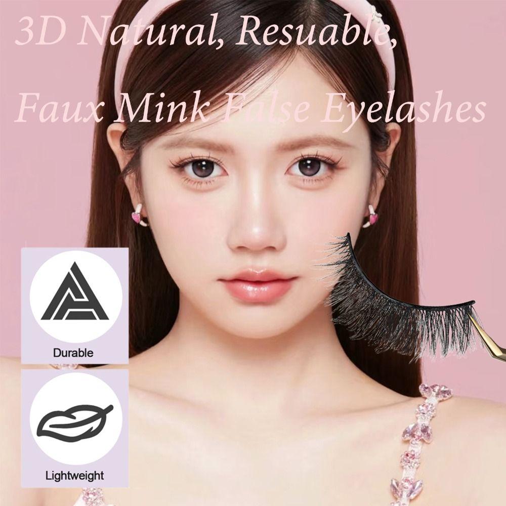 5 Pairs Natural Short Natural Self Adhesive Eyelashes Natural Look Cat Eye Lashes Eyelash Extension