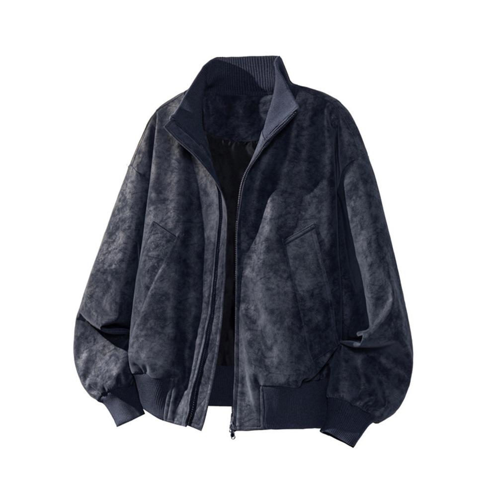 Men's Retro Stand Collar Bomber Jacket - Autumn/Winter Cleanfit Versatile Short Coat