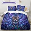 Bengal-Katze Muster Bettwäsche Steppdecke Set Bettbezug Kissenbezug Heimdekoration Geburtstagsgeschenk (1 Bettbezug + 2 Kissenbezüge, ohne Füllung)