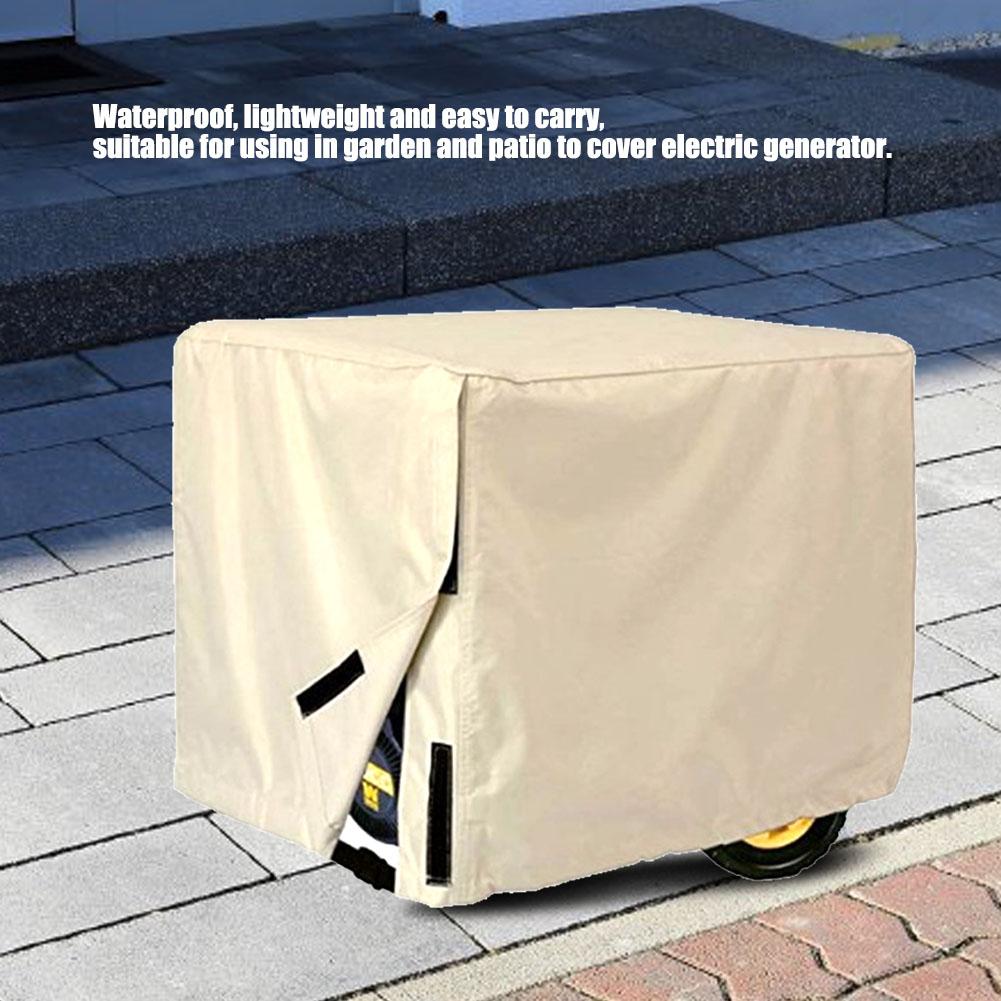 Outdoor Garden Patio Waterproof Dust Proof Electric Generator Cover Protection (Beige)