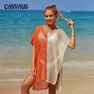Copricostume da spiaggia estivo da donna taglie forti, con frange traforate, bikini esterno per le feste