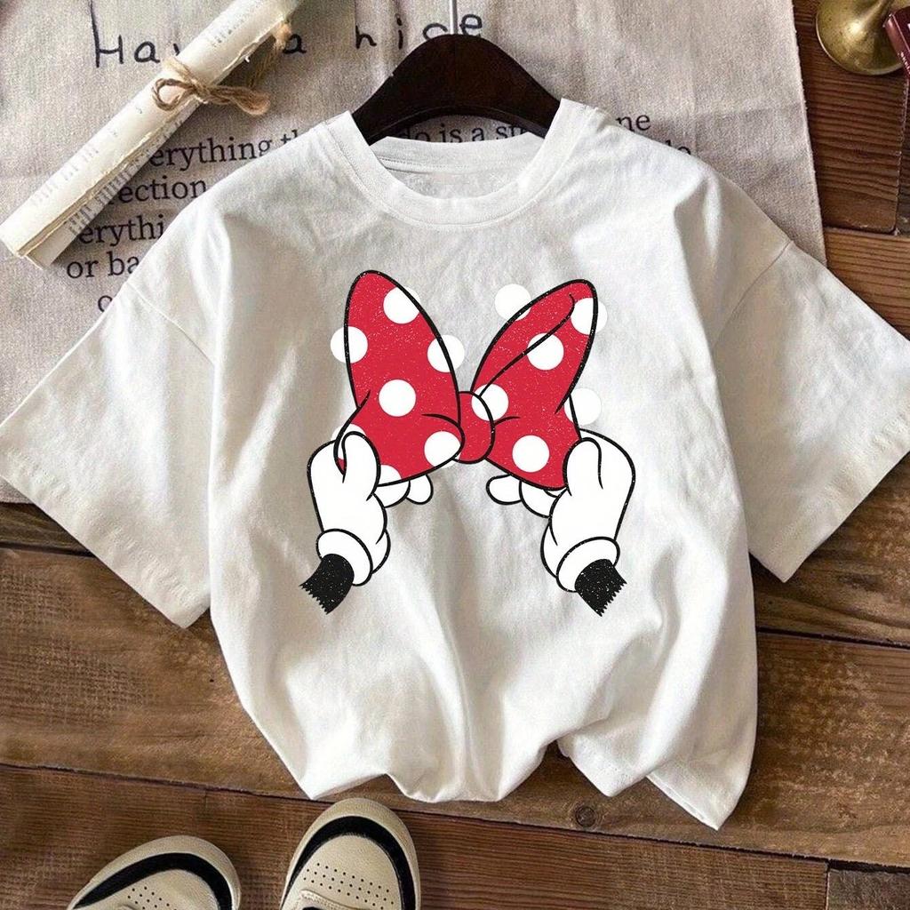 Summer Fashion Mickey Mouse and Minnie Breathable T-shirt, Casual, Loose and Comfortable, Disney Children's Shirt