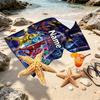 Custom Name Personalized Power Rangers Print Beach Towel, for Trip Camping Beach Party Home Decor, Birthday Gift for Family & Friends
