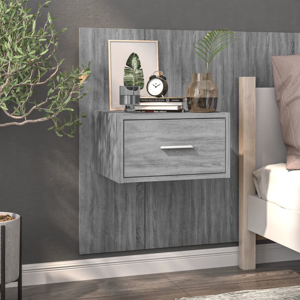 Wall Mounted Nightstands 2 pcs Grey Sonoma