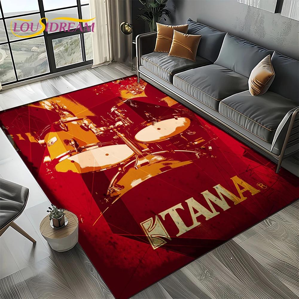 3D Music Instruments Drum Kit Drum Set Carpet Rug for Living Room Bedroom Home Sofa Decoration,Kids Area Rug Non-slip Floor Mat