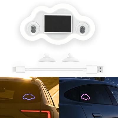 Luz Noturna de Nuvem para Carro Solar LED Multicor Lâmpada de Atmosfera Sem Fio para Janela Triangular Decoração de Interior de Carro Sem Fio à Prova d'Água