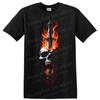 Skull Dagger Flames Gothic Horror T Shirt Fiery Dark Art Graphic Tee Unisex Top