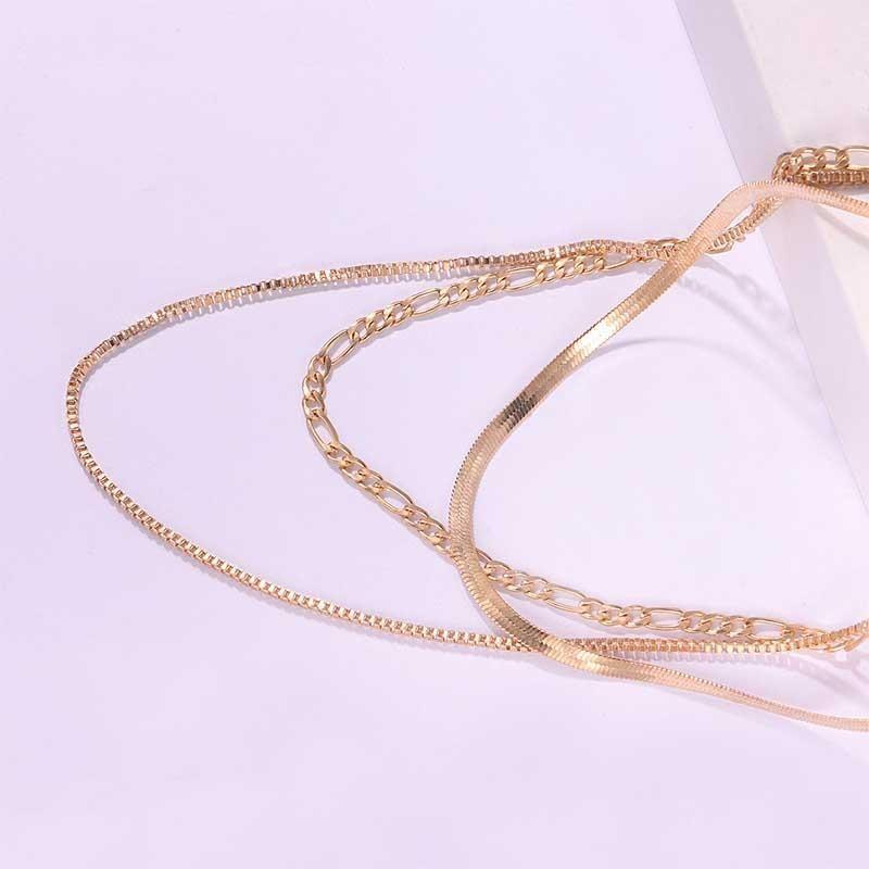 High Quantity Travel Souvenirs Alloy Gifts Gold/Silver Punk Short Necklace Multilayer Necklace Hip Hop Popular