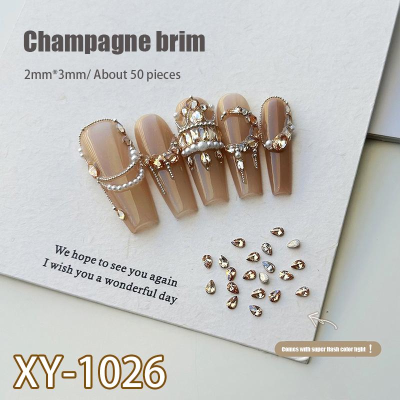 50Pcs Zircon Nail Diamond Decoration Mixed Loading Stereoscopic Nail Accessories Nail Painting Nail Salon Nail Artists
