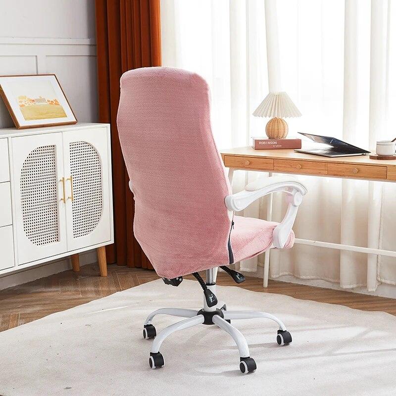 Fløyel Kontorstoltrekk Spandex Datastoltrekk Elastisk Lenestol Setetrekk Gamingstoler Trekktrekk Housse De Chaise