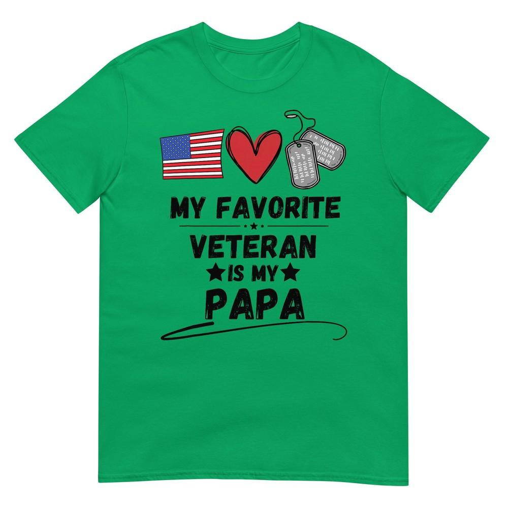My Favorite Veteran Is My Papa Father Veterans Day Kids TShirt