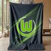 VfL Wolfsburg FC Weiche Flanell-Fleece-Decke Leicht Gemütlich Warm Überwurfdecke für Sofa Bett Heimdekoration