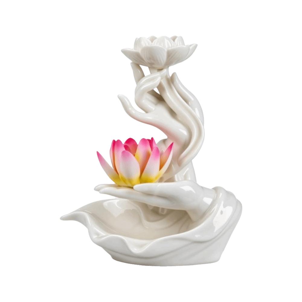 Ceramic Incense Burner Fountain Hand Shape Reflux Incense Burn Tray Home Decoration