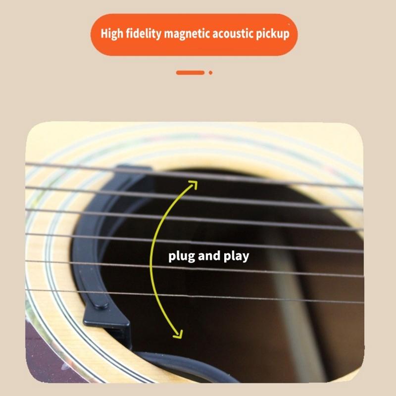 Classical Acoustic Guitar Pickup Replacement 39-41inch Folk Guitar Soundhole Pickups Low Noise Sound Hole Pickup