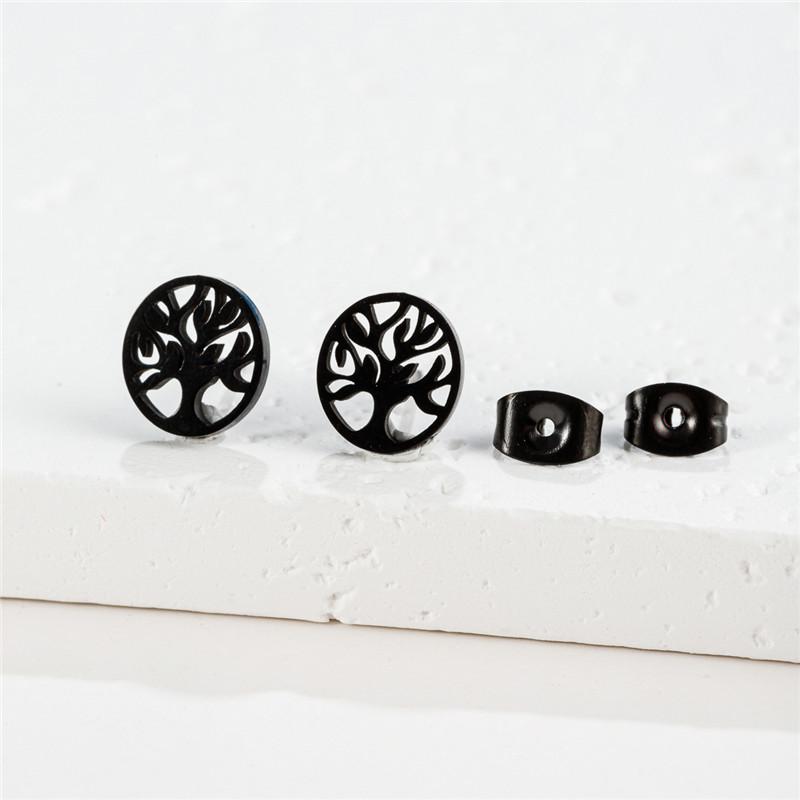Vintage Tree of Life Earrings Stainless Steel Norse Mythology Jewelry Love Peace Studs Gift for Women Men