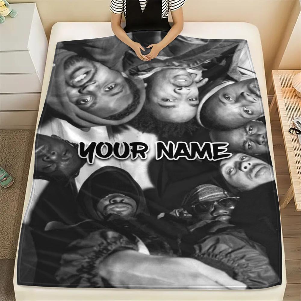 1PC Custom Name Wu Tang Clan Patterned Flannel Blanket Suitable For All Seasons for Home Decor Warmth and Comfort Gifts Holiday Present