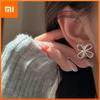 925 Sterling Silver Vintage Earrings For Women Trendy Simple Sparkling Flower Earring Jewelry Prevent Allergy Party Accessories