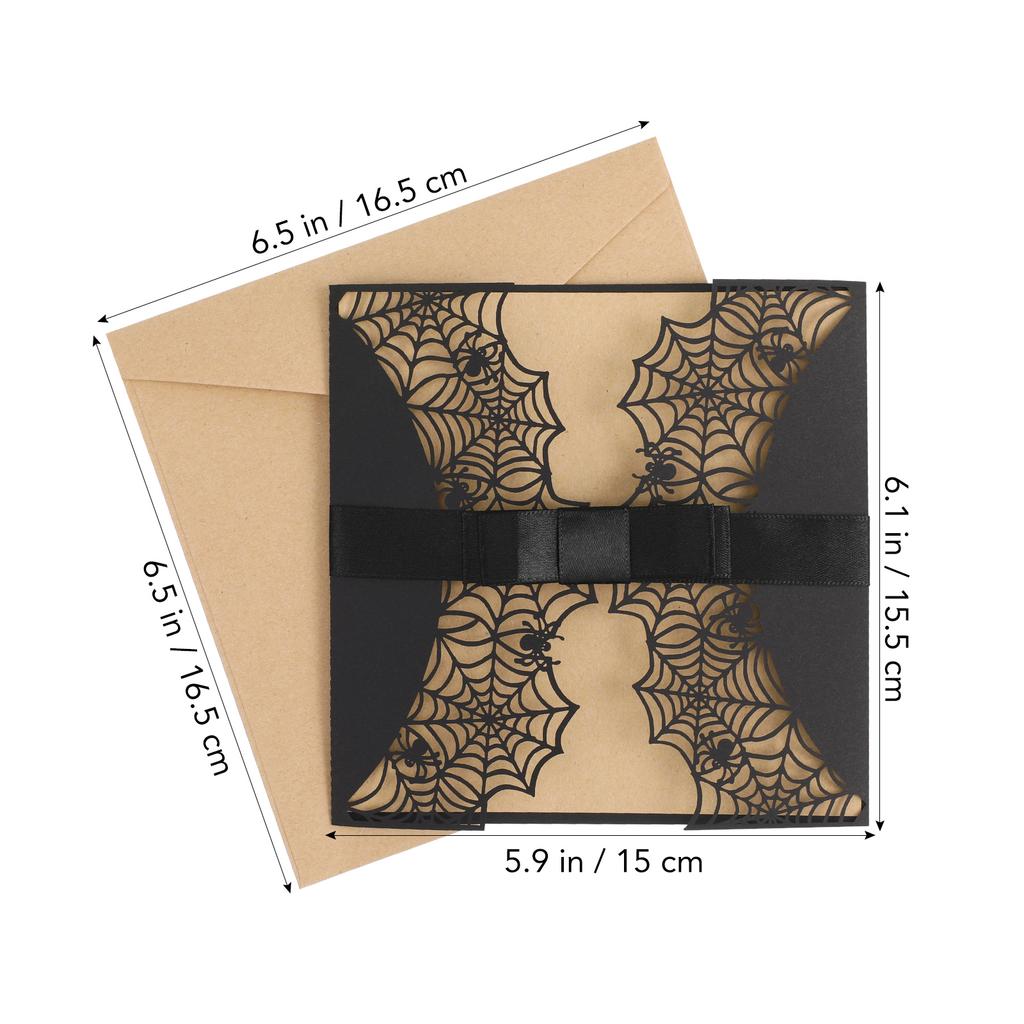10pcs Invitation Set Elegant Pearl Paper Hollow Spiderweb Design Halloween Party Cards Bulk Unique Attractive Festive