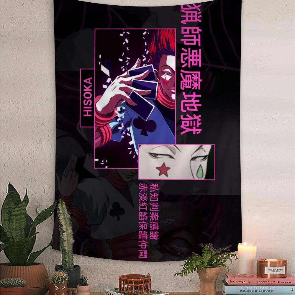 Hunter X Hunter Hisoka Anime  Printed Large Wall Tapestry Indian Buddha Witchcraft Bohemian Hippie Wall Art Decor