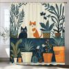 Funny Cat Shower Curtains Cute Cartoon Cat Bath Curtain,3d Printed Creative Bathroom Accessories Home Decoration With Hooks