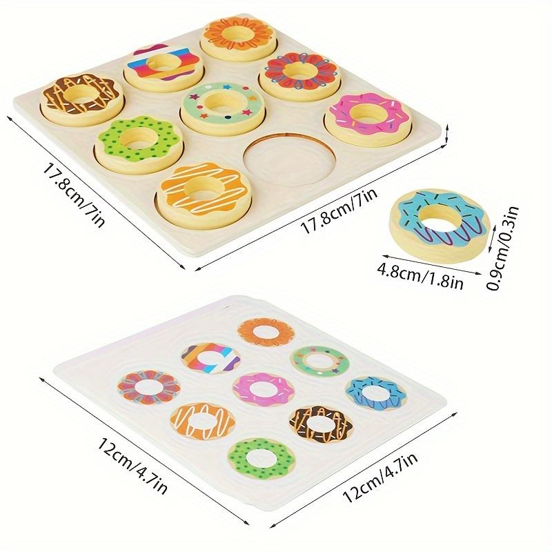 Wooden Doughnut Colors Pairing Toys Montessori Early Education Puzzle Color Matching Game Kindergarten Game Teaching Aids