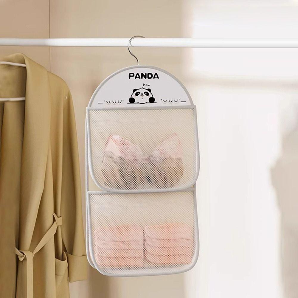 Durable 2/3Layer Underwear Storage Bag Large Capacity with Hanger Socks Hanging Bag Multi-layer Wardrobe Organizer